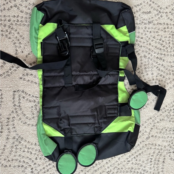 Outward Hound Black and Green Pet Backpack - Picture 3 of 5